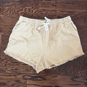 Double Zero Tan High Waist Relaxed Fit Shorts